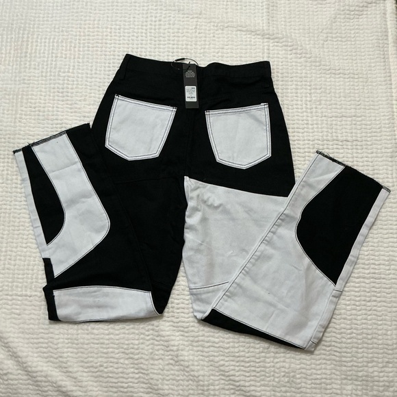 Fashion Nova Black and White Straight Leg Pants - Picture 3 of 4